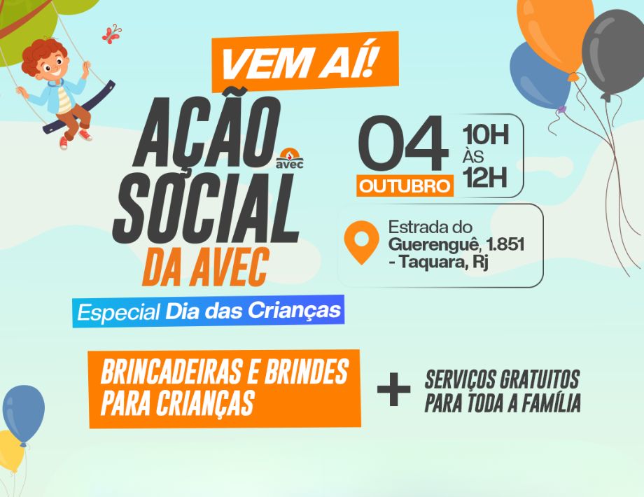 Participe da Ação Social da Avec, edição especial de Dia das Crianças 2025